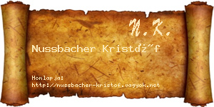 Nussbacher Kristóf névjegykártya